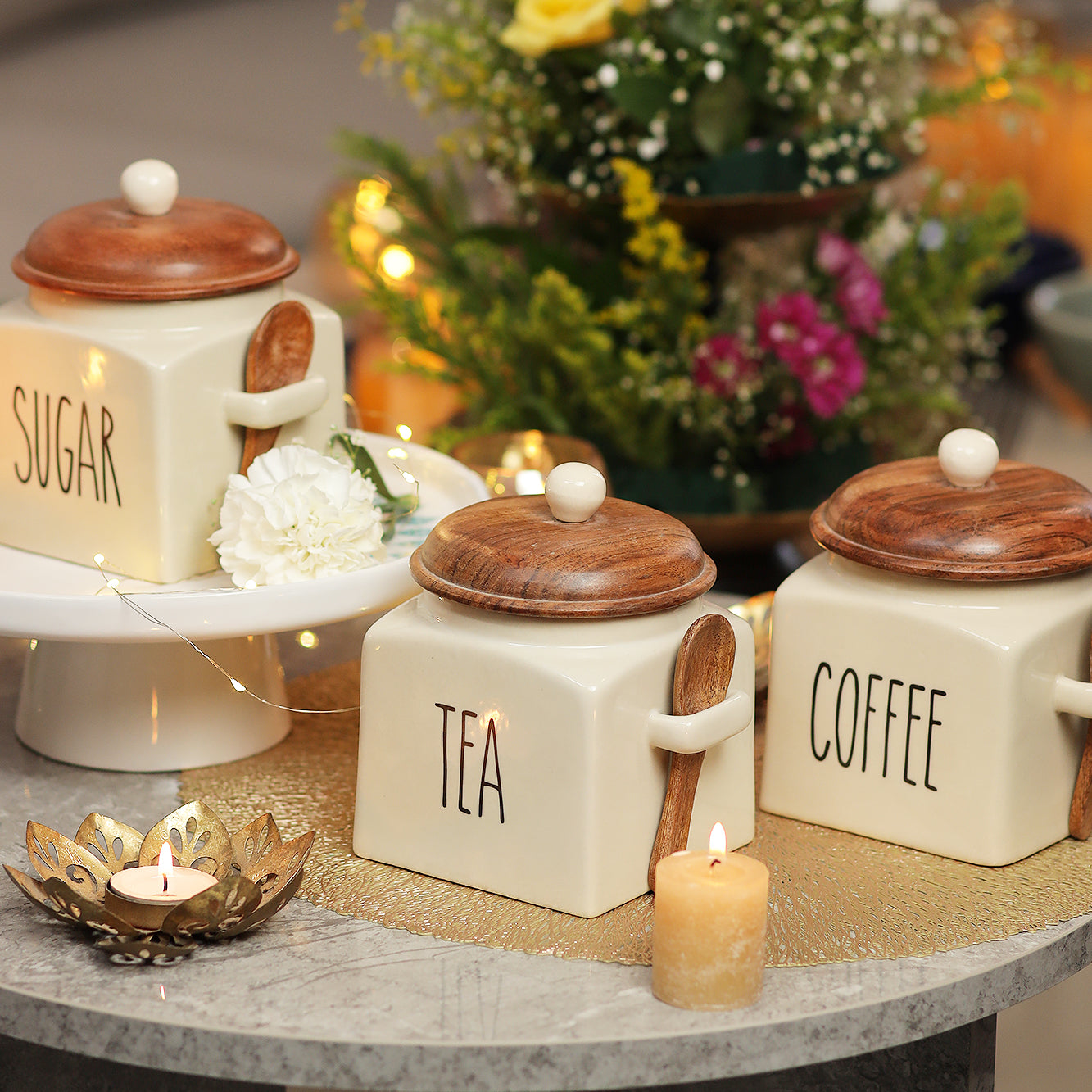 Cream tea and coffee sales storage jars