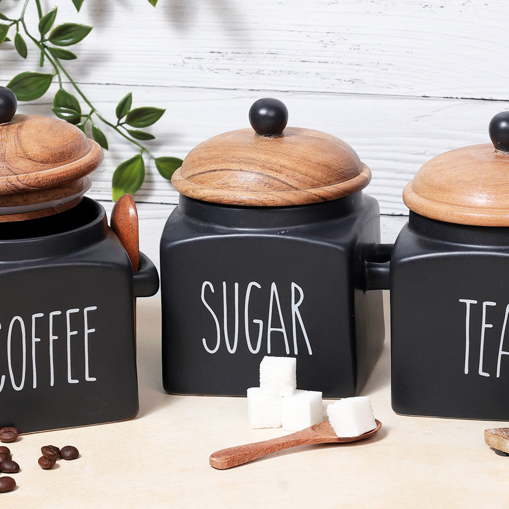 Mesmerising Matte Black Sugar Storage jar