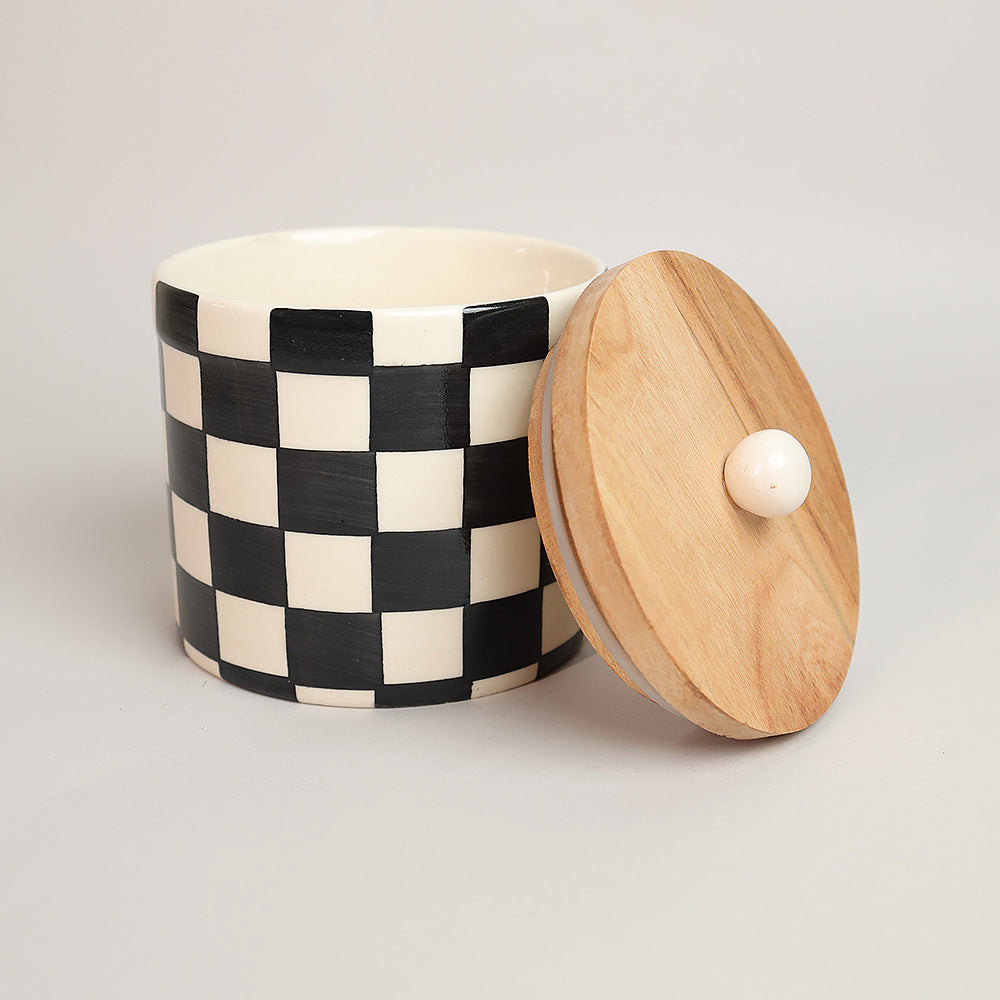 Checkerboard Chic Storage Jar