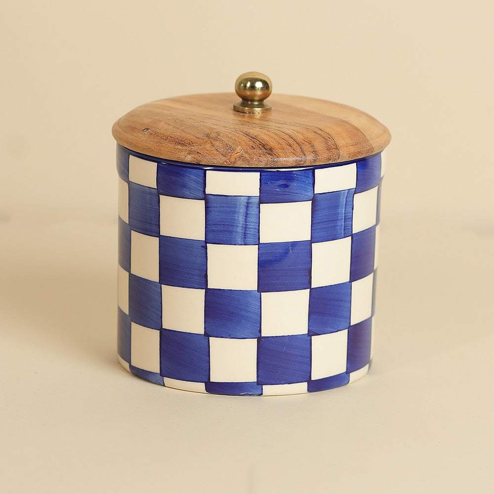 Coastal Checks Storage Jar