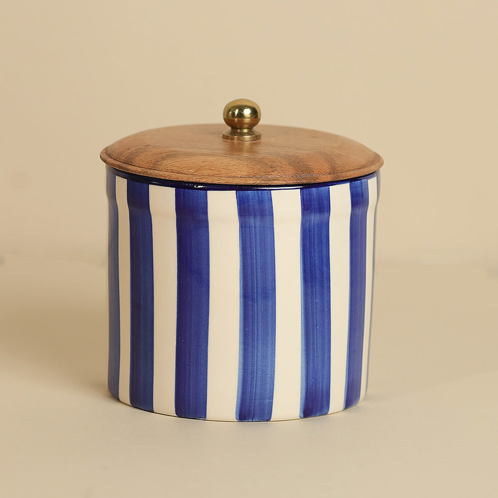 Coastal Stripes Storage Jar