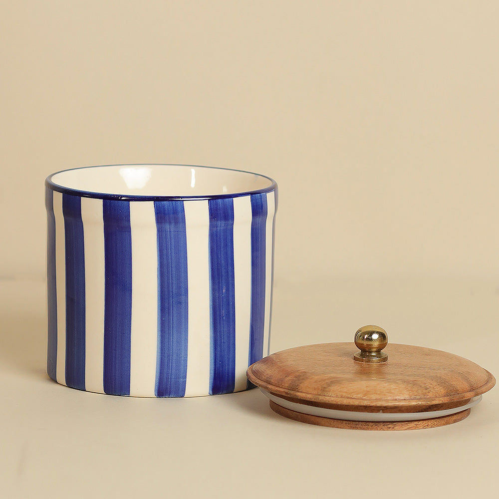 Coastal Stripes Storage Jar