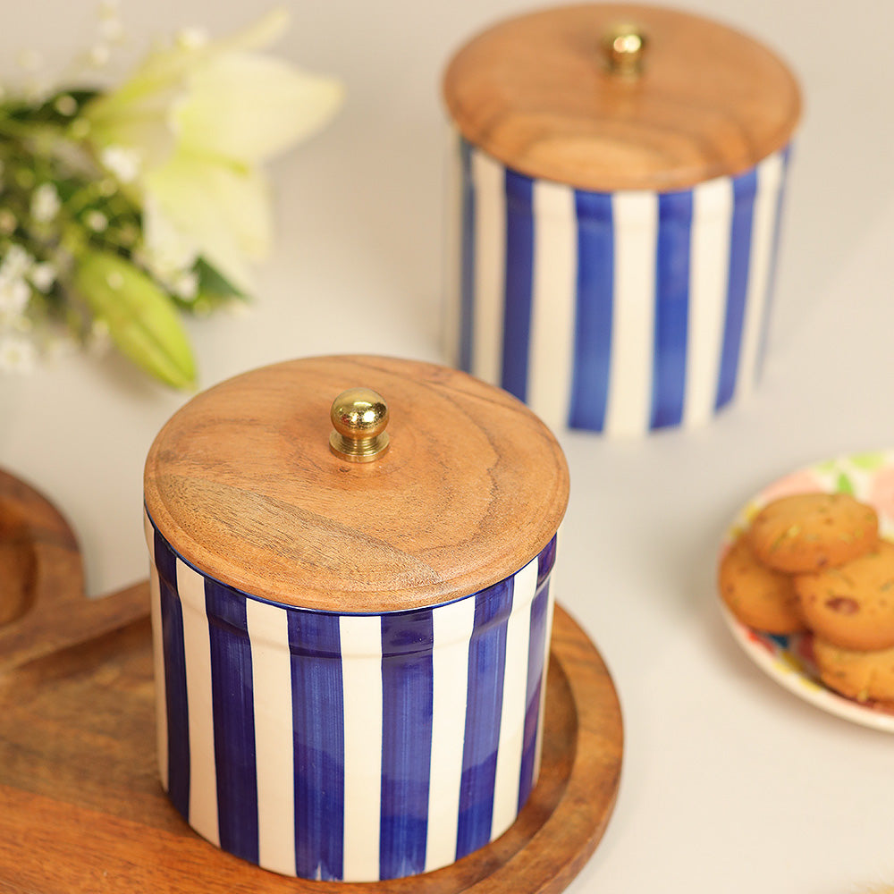 Coastal Stripes Storage Jar