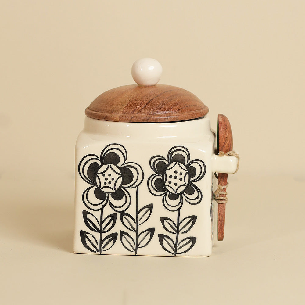 Floral Noir Storage Jar