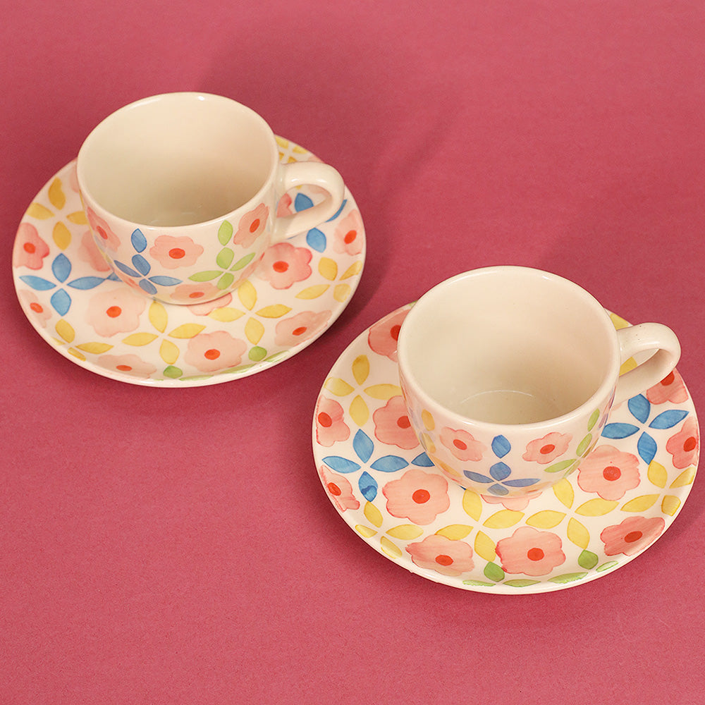 Garden of Colors Cup & Saucer- Set of 2