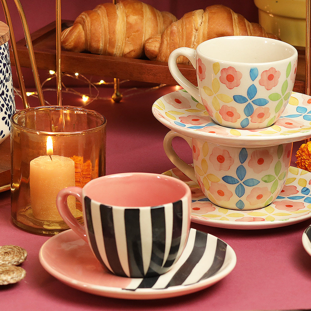 Garden of Colors Cup & Saucer- Set of 2