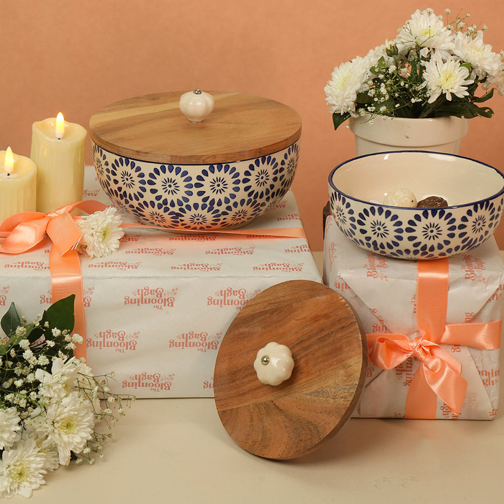 Greek Blue And White Bowls Gift Set