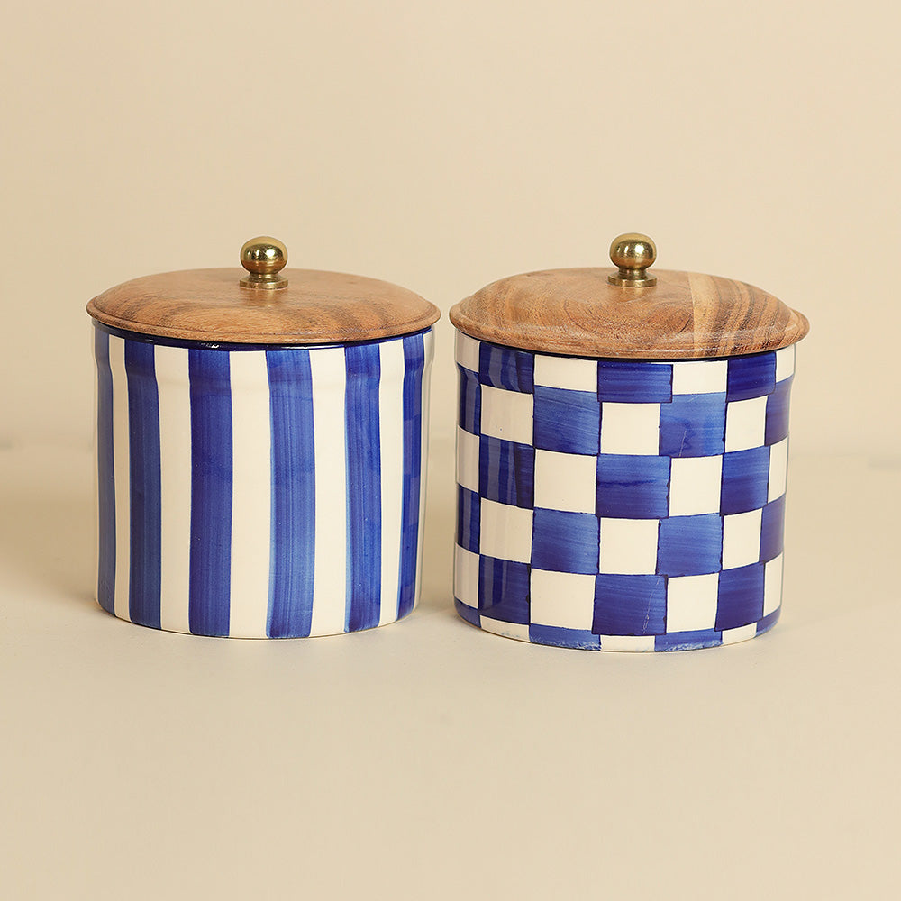 Tiled Tranquility Storage Jars Set Of 3