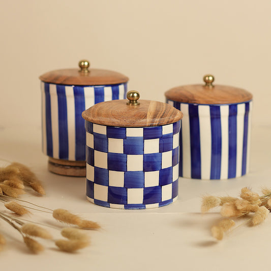 Tiled Tranquility Storage Jars- Set of 3