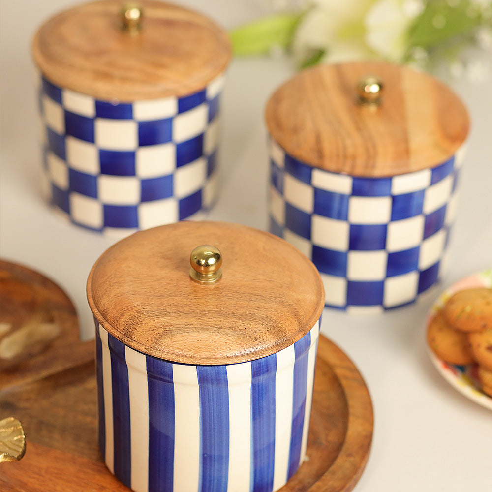 Tiled Tranquility Storage Jars Set Of 3