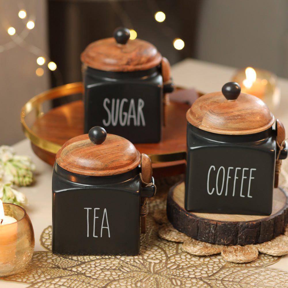 Mesmerising Matte Black Tea Storage Jar