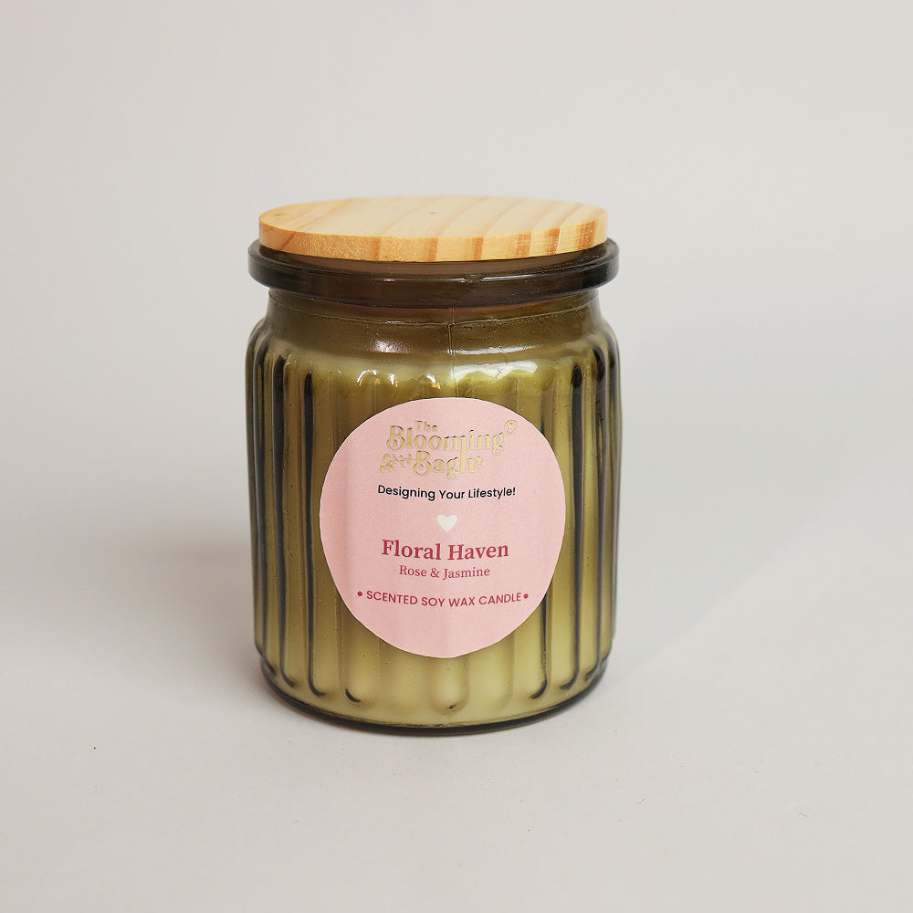 Floral Haven Soy Wax Jar Candle