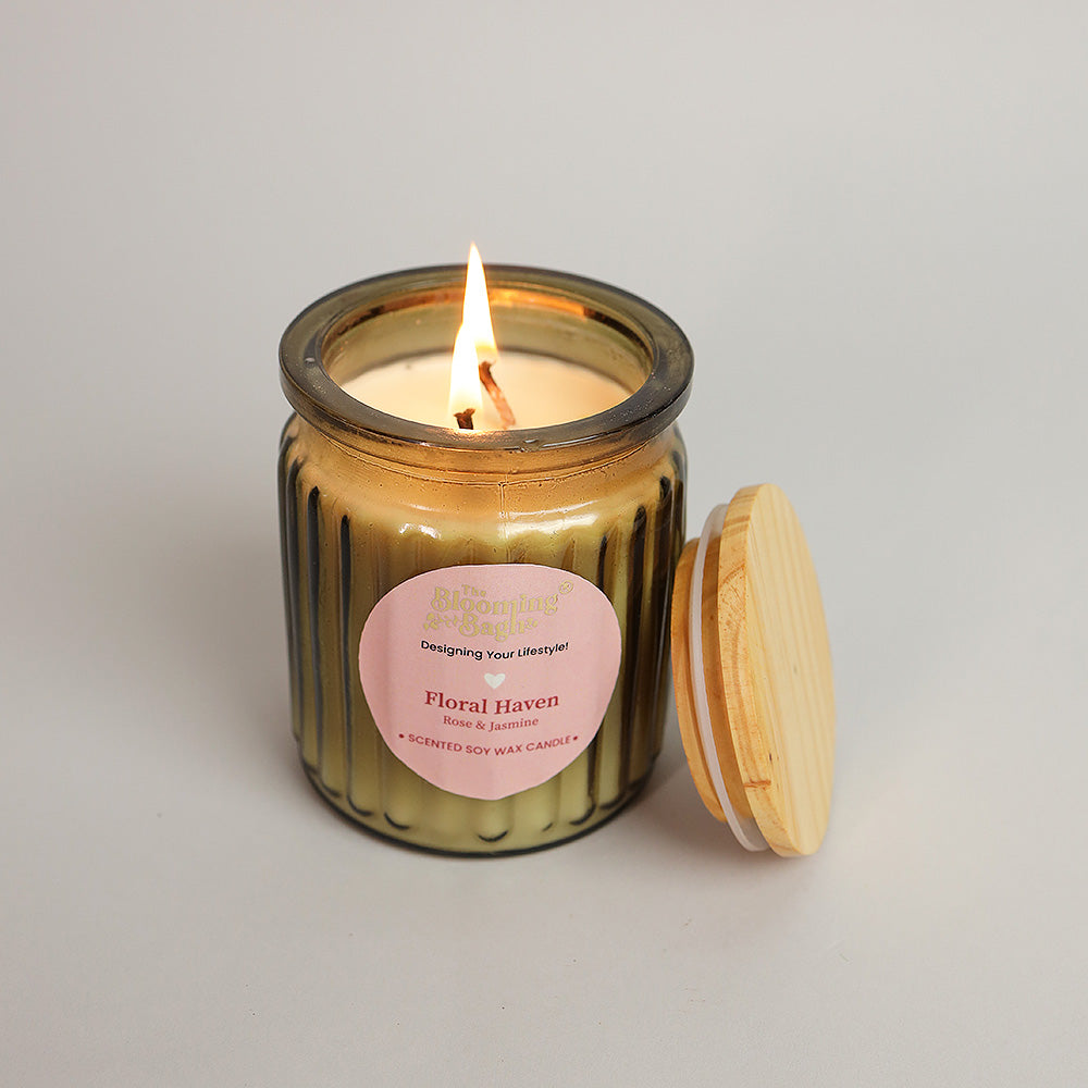 Floral Haven Soy Wax Jar Candle