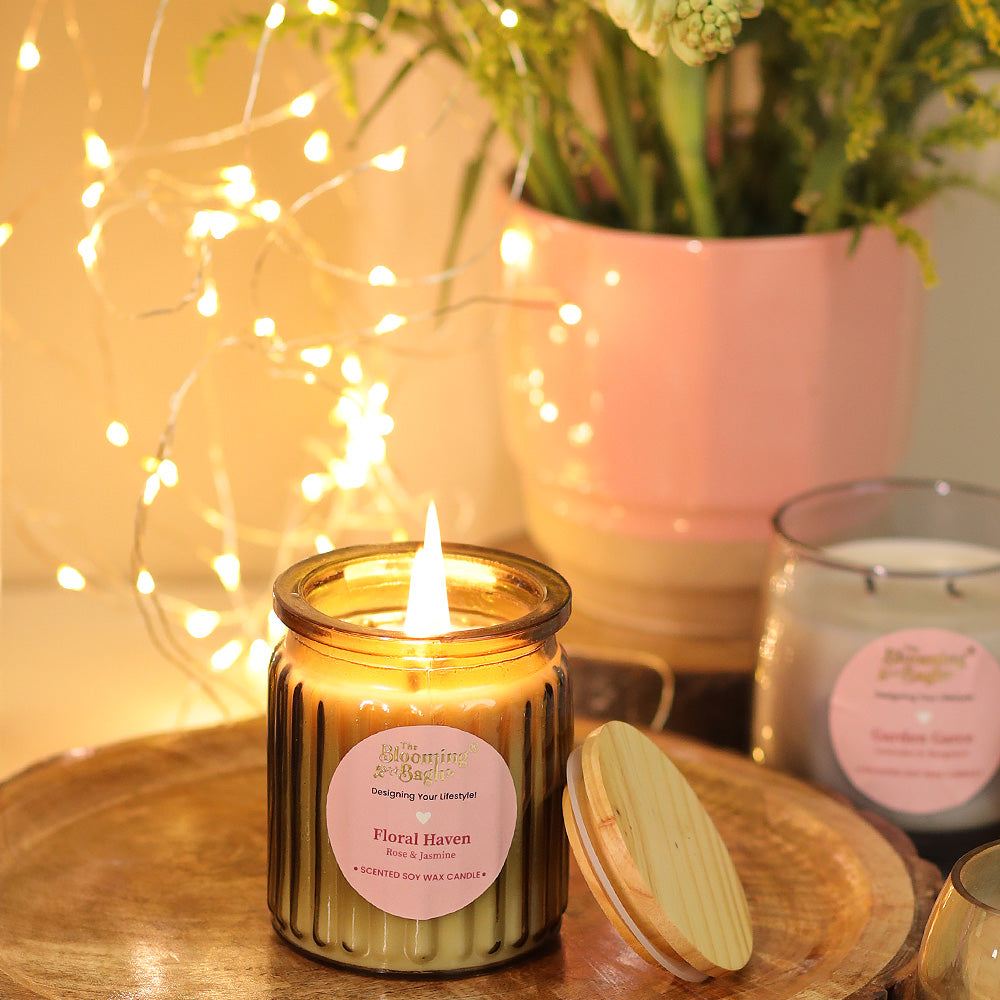 Floral Haven Soy Wax Jar Candle