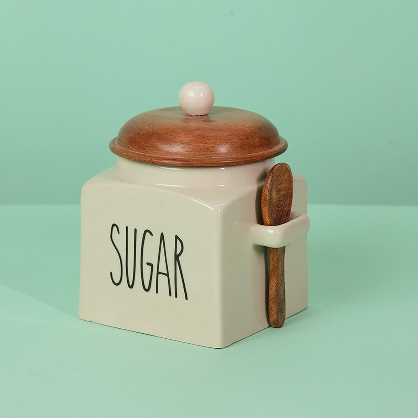 Mesmerising Glossy White Sugar Storage Jar