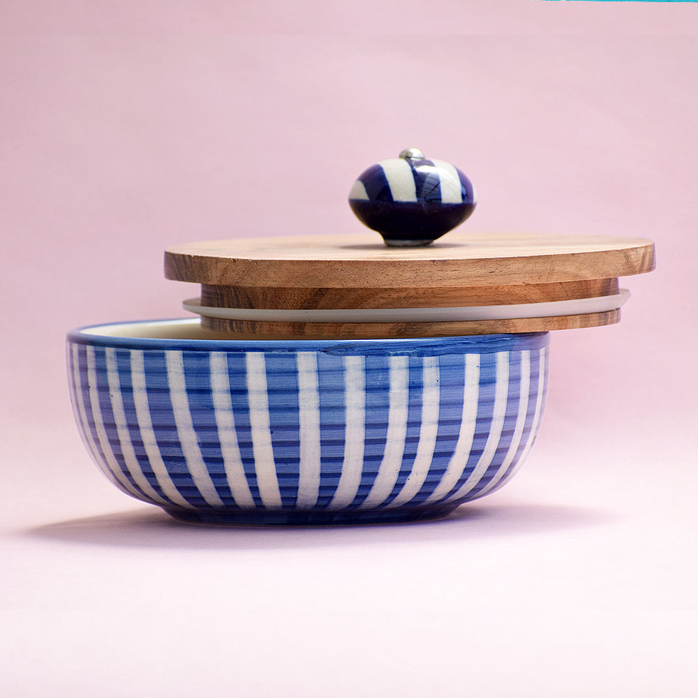 Greek Striped Serving Bowl