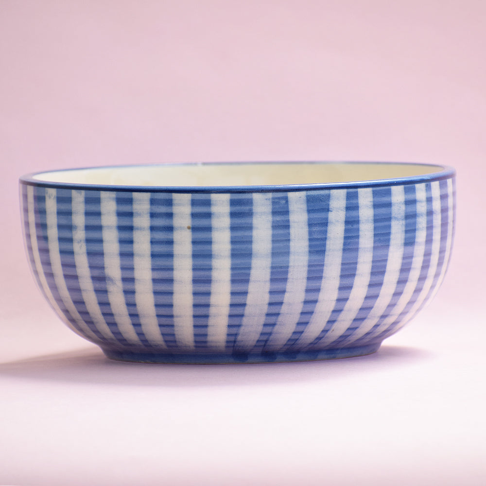 Greek Striped Serving Bowl