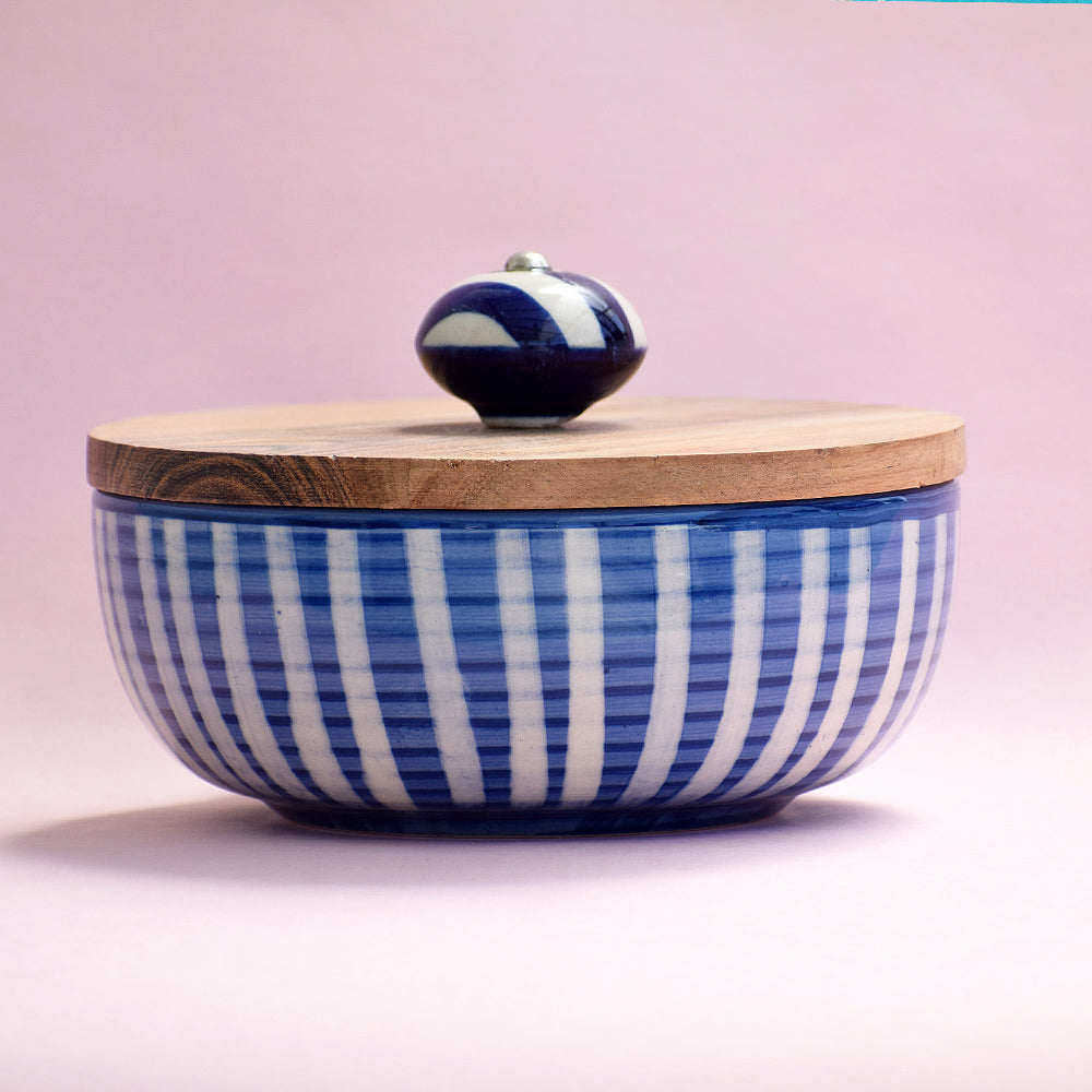 Greek Striped Serving Bowl