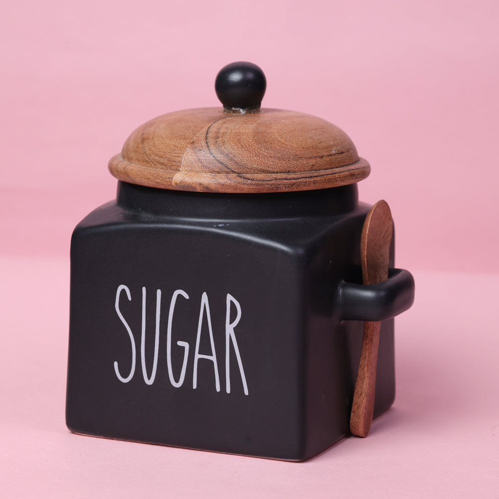 Mesmerising Matte Black Sugar Storage jar