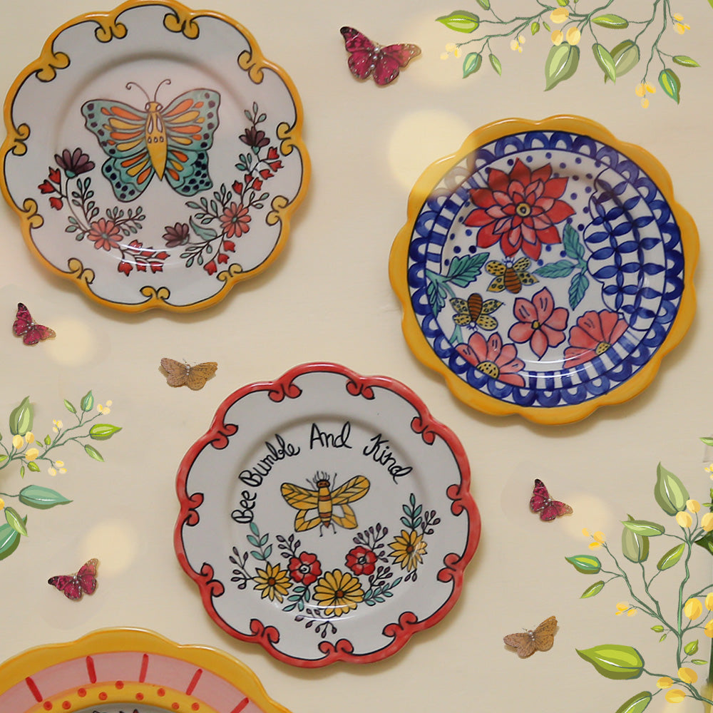 Shades of Yellow and Blue Garden Wall Plate