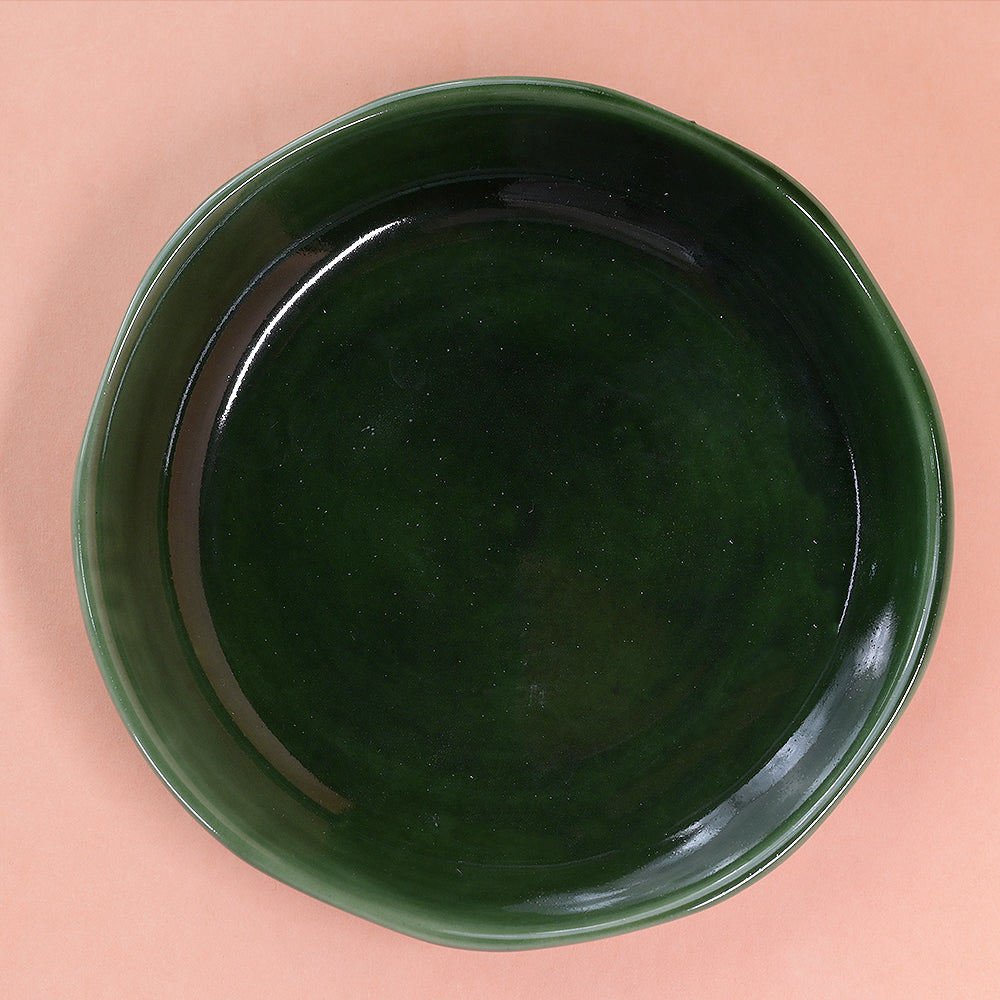 Glossy Green Glory Serving Platter