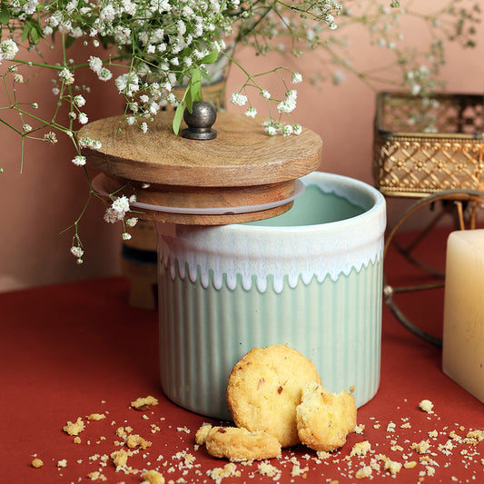 Pretty Pastel Ceramic Storage Jar